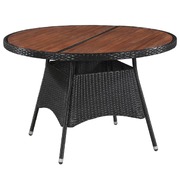 Garden Table Poly Rattan and  Solid Acacia Wood