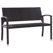 Garden Bench 122 cm Poly Rattan Brown