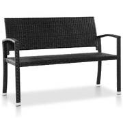 Garden Bench 122 cm Poly Rattan Black
