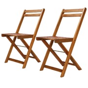 Outdoor Bistro Chairs 2 pcs Solid Acacia Wood