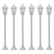 Garden Post Lights 6 pcs E27 110 cm Aluminium White