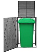 Single Wheelie Bin Shed Poly Rattan  Black