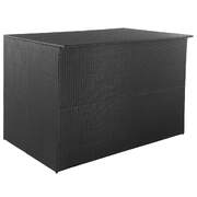 Garden Storage Box Black - Poly Rattan