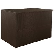 Garden Storage Box Brown  Poly Rattan