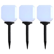 Outdoor Solar Lamps 3 pcs LED Cubic 20 cm White
