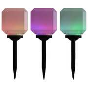 Outdoor Solar Lamps 3 pcs LED Cubic 20 cm RGB