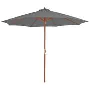 Outdoor Parasol with Wooden Pole 300 cm Anthracite