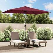 Outdoor Parasol with Metal Pole  Bordeaux Red