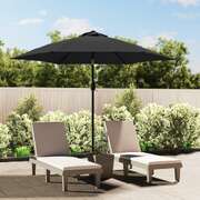 Outdoor Parasol with LED Lights and Steel Pole 300cm Anthracite