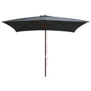 Outdoor Parasol with Wooden Pole Anthracite