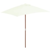 Outdoor Parasol with Wooden Pole  Sand