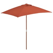 Outdoor Parasol with Wooden Pole Terracotta