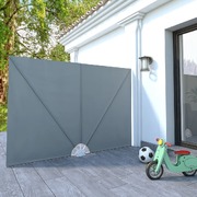 Collapsible Terrace Side Awning Grey 
