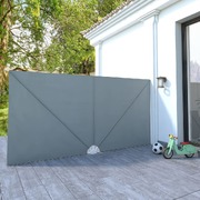 Collapsible Terrace Side Awning, Grey 