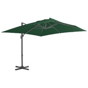 Cantilever Umbrella with Aluminium Pole 400x300 cm Green