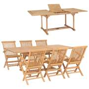 7 Piece Outdoor Dining Set  Solid Teak Wood