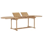 Extending Garden Table Solid Teak Wood Oval
