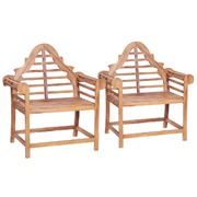 Garden Chair 2 pcs  Solid Teak