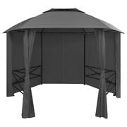 Garden Marquee Pavilion Tent with Curtains Hexagonal