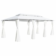 Gazebo with Curtains  White