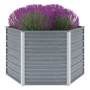 Garden Planter Galvanised Steel 129x129x77 cm Grey