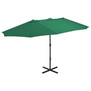 Outdoor Parasol with Aluminium Pole 460x270 cm Green