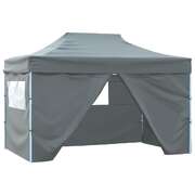 Foldable Tent Pop-Up with 4 Side Walls Anthracite