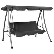 45072 Outdoor Swing Bench with Canopy Anthracite 192x118x175 cm Steel