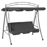 45074 Outdoor Convertible Swing Bench with Canopy Anthracite 198x120x205 cm Steel