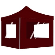 Professional Folding Party Tent with Walls Aluminium Wine Red