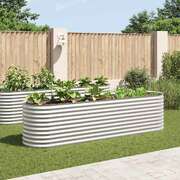 Garden Planter, Galvanised Steel Silver