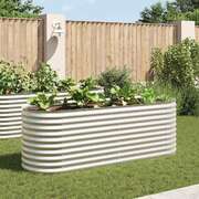 Garden Planter - Galvanised Steel Silver