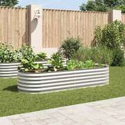 Garden Planter  Galvanised Steel Silver