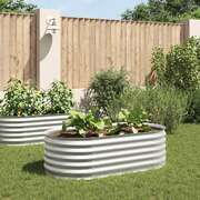 Garden Planter Galvanised Steel  Silver