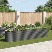 Garden Planter  Galvanised Steel  Grey