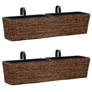 Garden Planters 2 pcs Water Hyacinth Brown