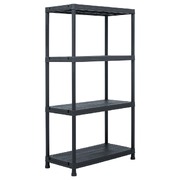 Storage Shelf Rack Black 100 kg Plastic