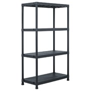 Storage Shelf Rack Black 200 kg Plastic