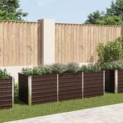 45713 Garden Raised Bed Brown 240x80x77 cm Galvanised Steel