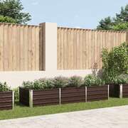 45714 Garden Raised Bed Brown 240x80x45 cm Galvanised Steel