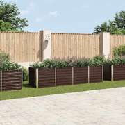 45715 Garden Raised Bed Brown 320x80x77 cm Galvanised Steel