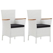 Garden Chairs 2 pcs White Poly Rattan