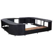 Square Spa Surround Poly Rattan Steps 268cm | EXTG
