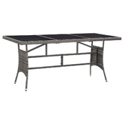 Garden Table  Grey  Poly Rattan