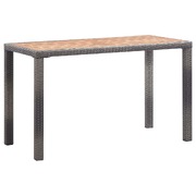 Garden Table Anthracite and Brown Solid Acacia Wood