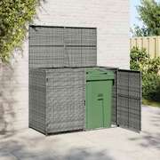 Double Wheelie Bin Shed Poly Rattan Anthracite 148x77x111 cm