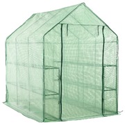 Walk-in Greenhouse with 12 Shelves Steel 143x214x196 cm
