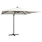 Cantilever Umbrella with LED lights and Steel Pole 250x250 cm Sand