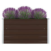 Raised Garden Bed 100x100x45 cm Galvanised Steel Brown