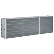 47040 Garden Raised Bed Galvanised Steel 240x40x77 cm Grey